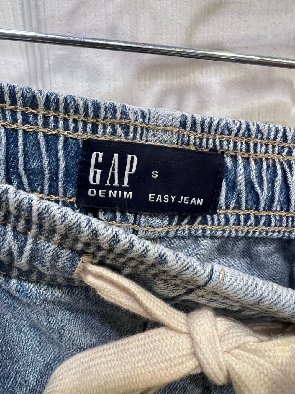 GAP Light Blue Boyfriend Cargo Jeans with Drawstring Waist - Picture 2 of 5
